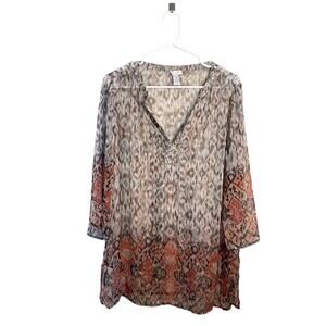 Chico’s floral women’s boho lightweight breezy size medium summer geometric